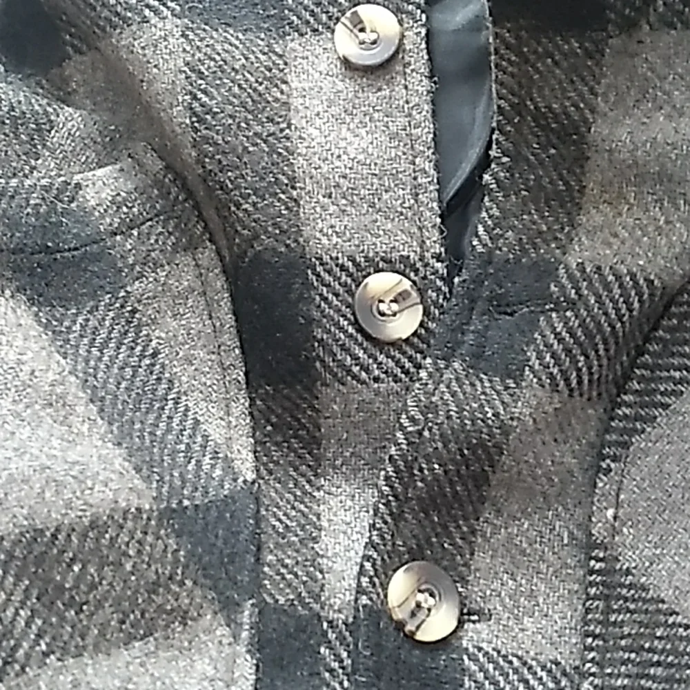 🦺Vintage Plaid Wool Vest Sz M Pockets & 5 Buttons